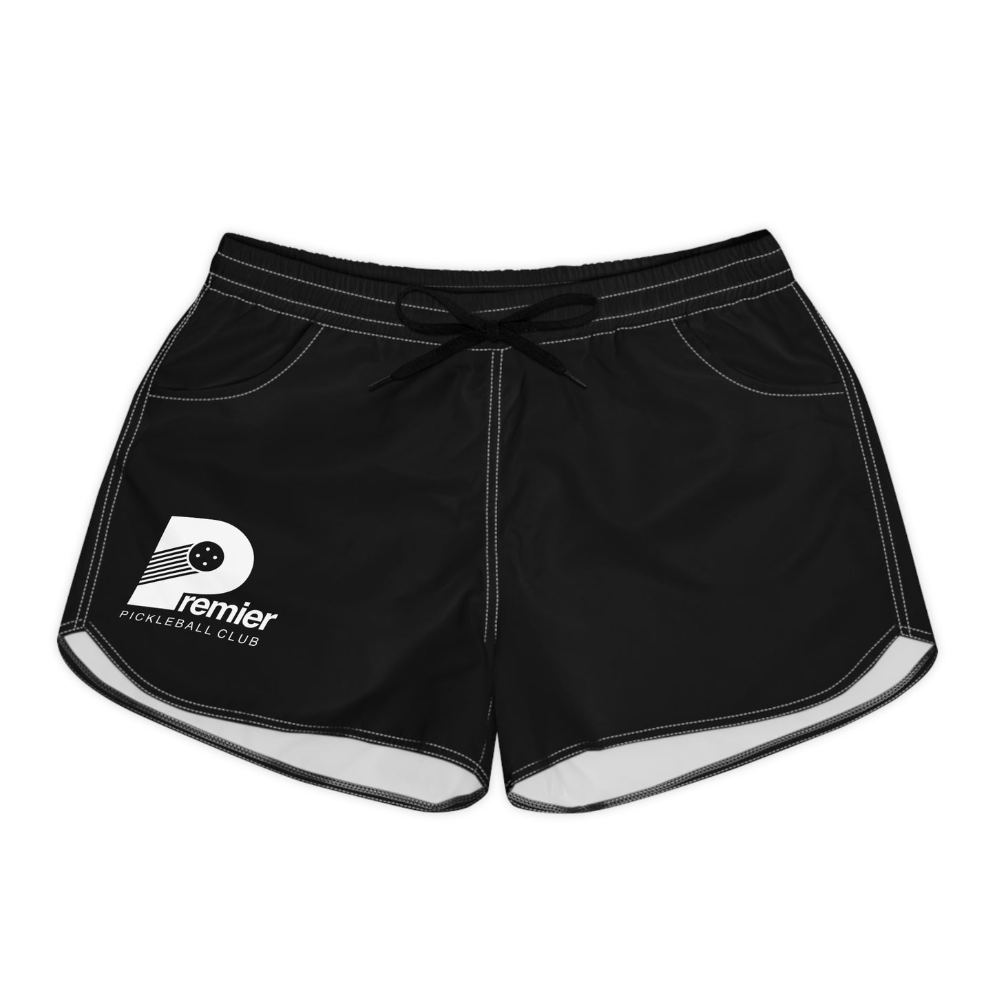 Women's Black Athletic Shorts with Premier Pickleball Logo — Casual Running & Lounge Shorts
