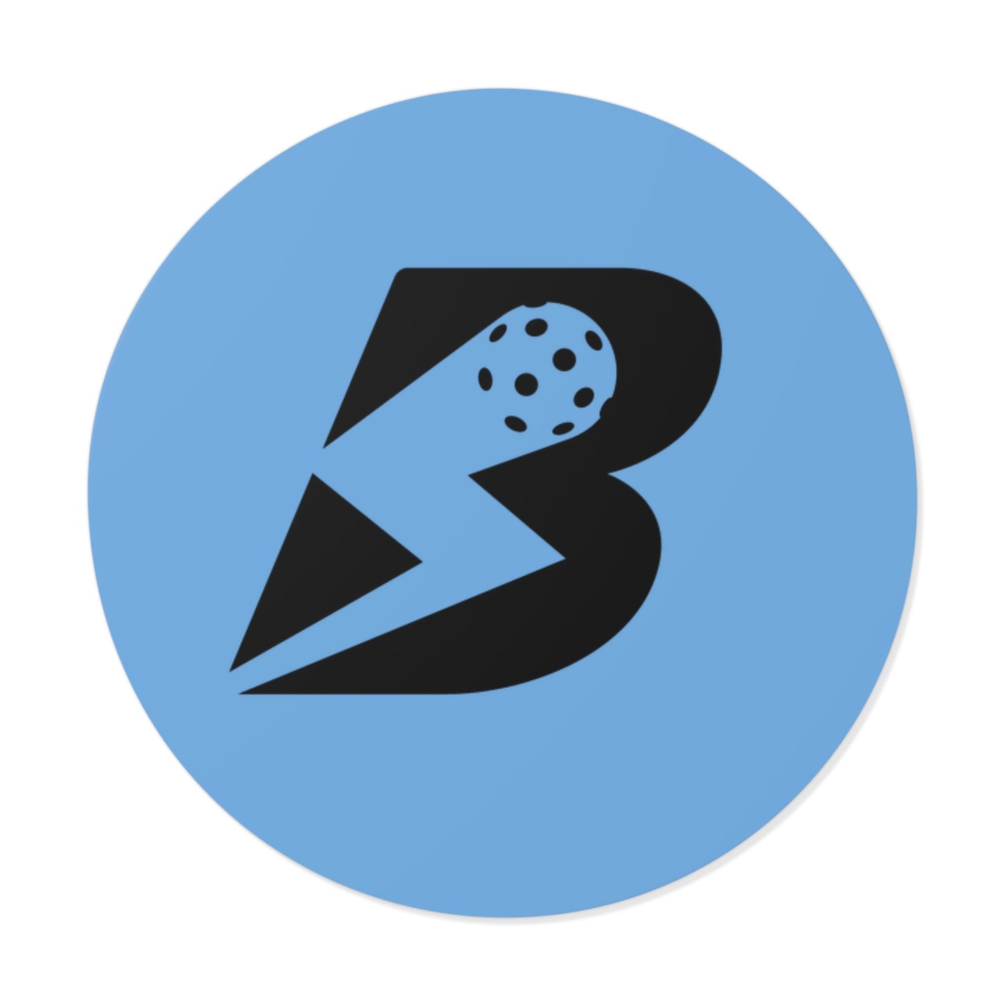 Blue Round Vinyl Sticker — Bold 'B' Logo