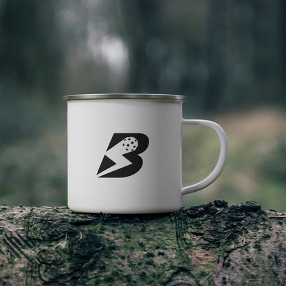Enamel Mug - 'Bounce' Pickleball Logo Camping Cup