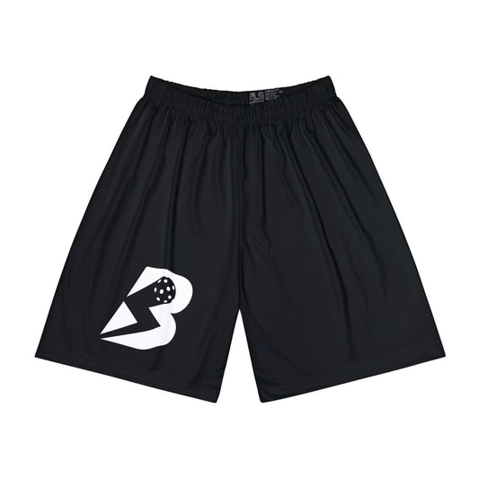 Men’s Athletic Shorts — Black Sports Shorts with 'B' Logo