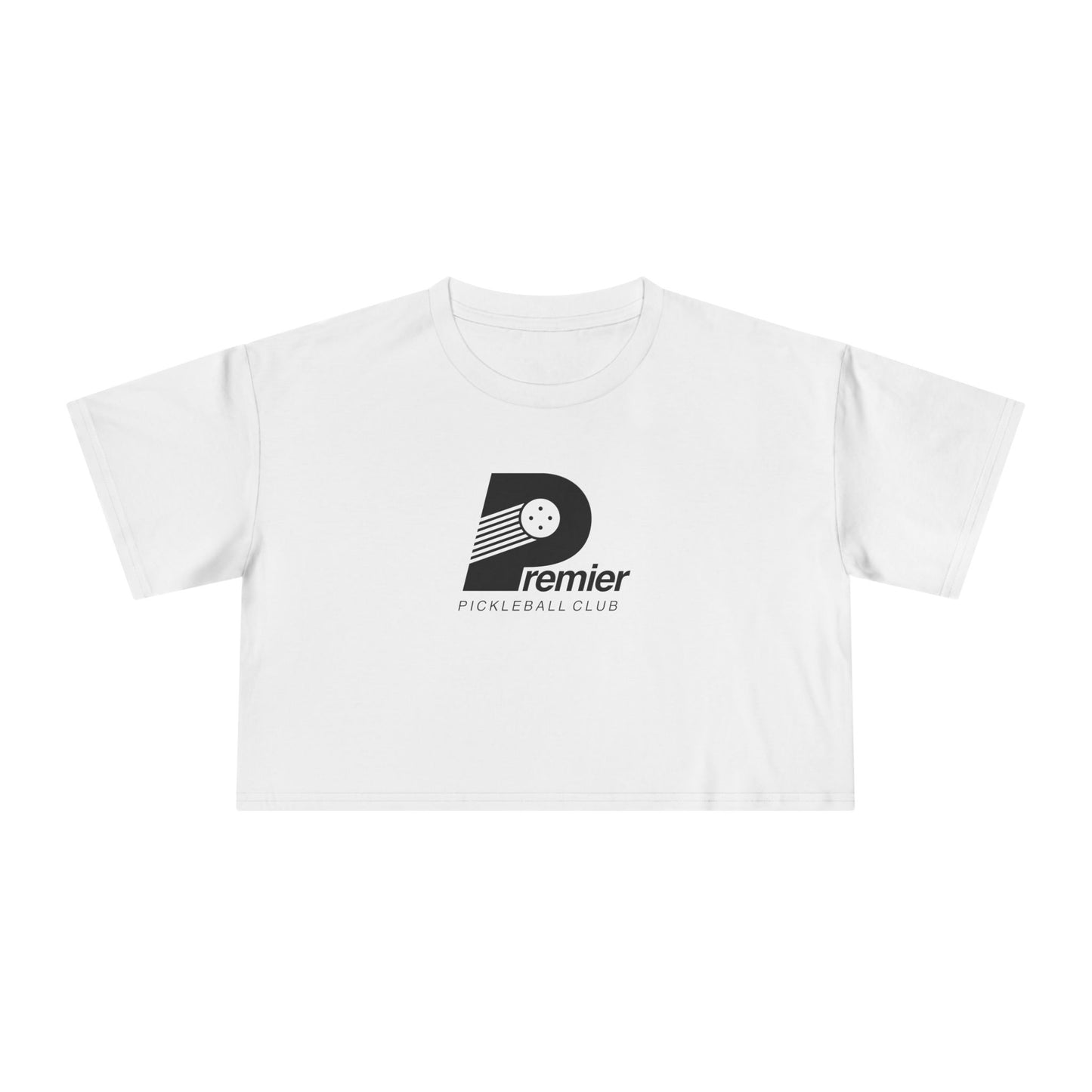 Premier Pickleball Women's Crop Tee — Casual Athletic Crop Top for Pickleball Players - White