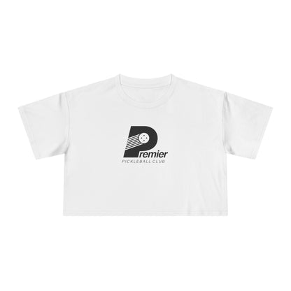 Premier Pickleball Women's Crop Tee — Casual Athletic Crop Top for Pickleball Players - White