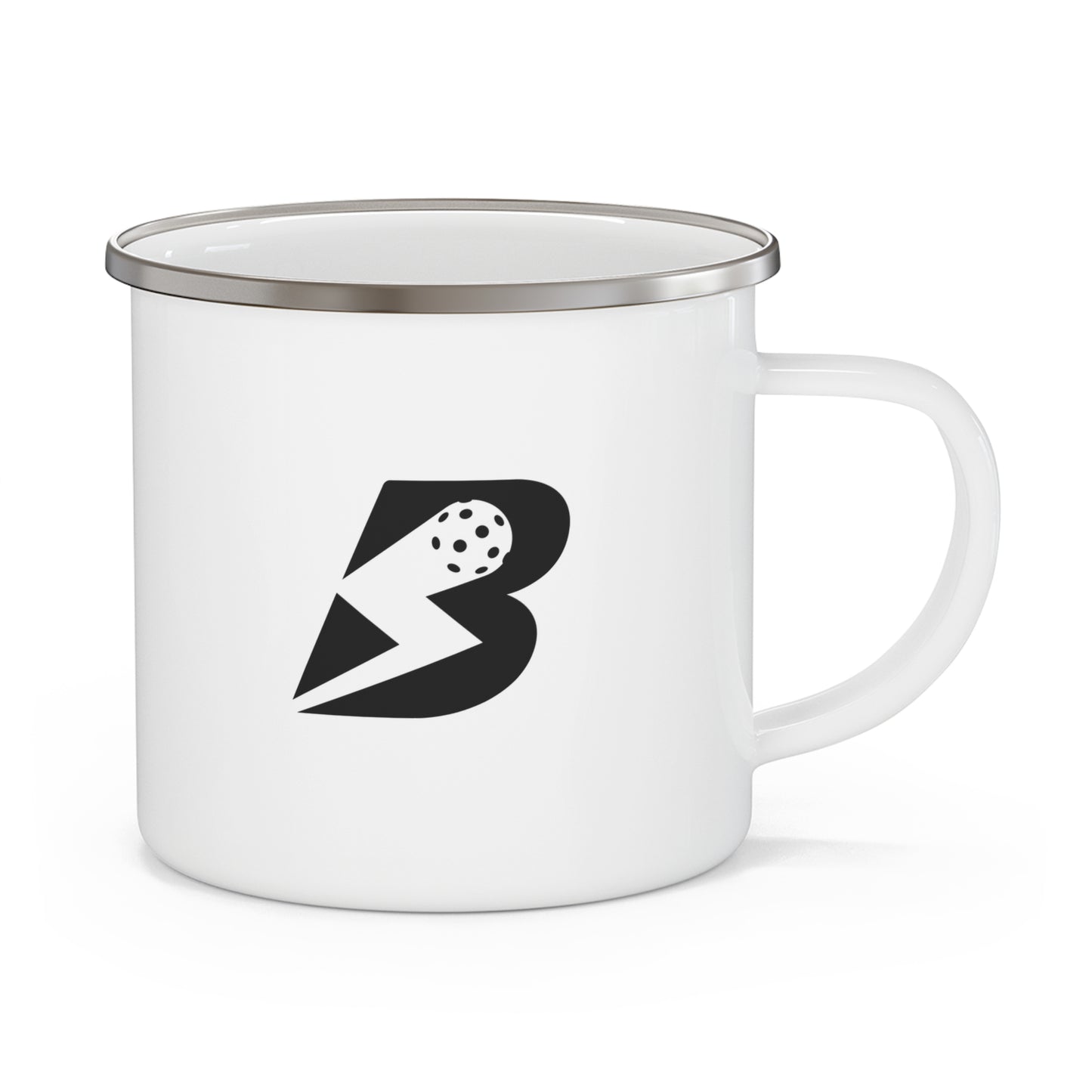 Enamel Mug - 'Bounce' Pickleball Logo Camping Cup