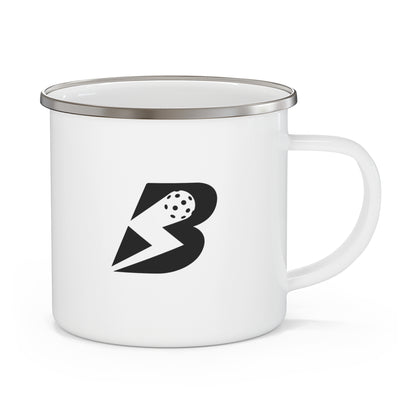 Enamel Mug - 'Bounce' Pickleball Logo Camping Cup