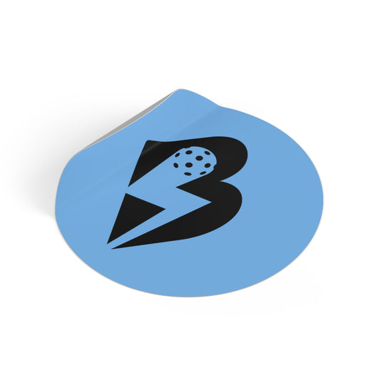 Blue Round Vinyl Sticker — Bold 'B' Logo