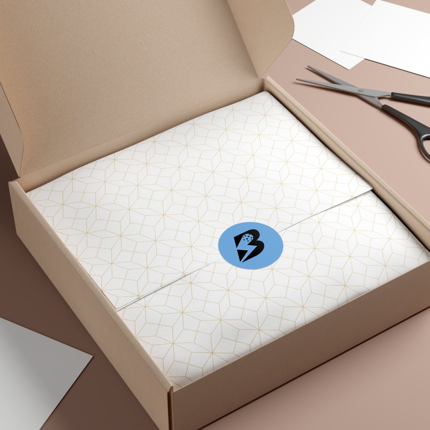 Blue Round Vinyl Sticker — Bold 'B' Logo