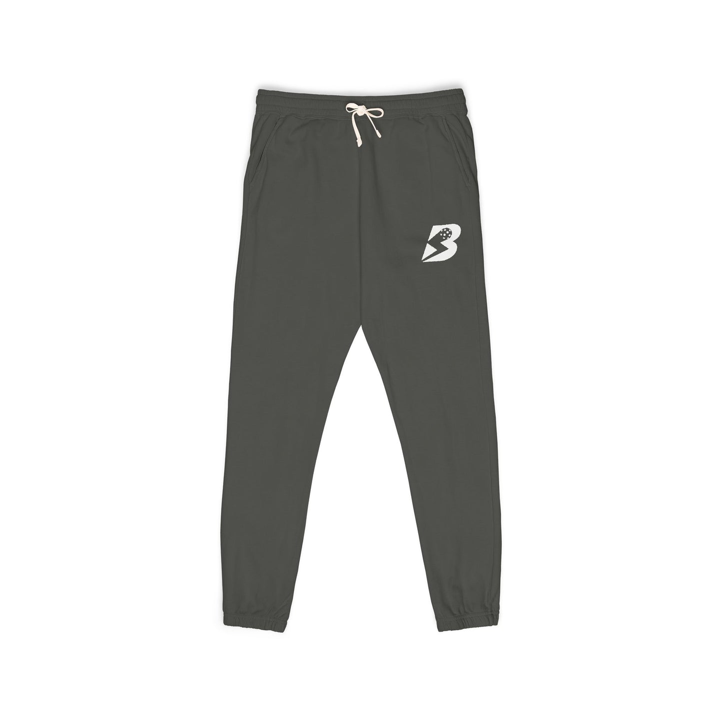 Fleece Sweatpants — Distressed 'B' Logo Joggers