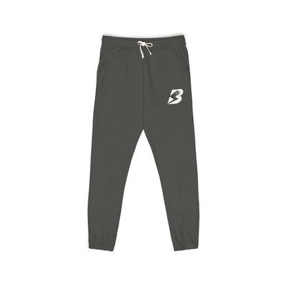 Fleece Sweatpants — Distressed 'B' Logo Joggers