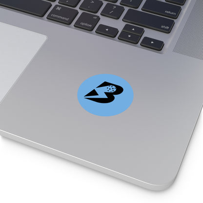 Blue Round Vinyl Sticker — Bold 'B' Logo