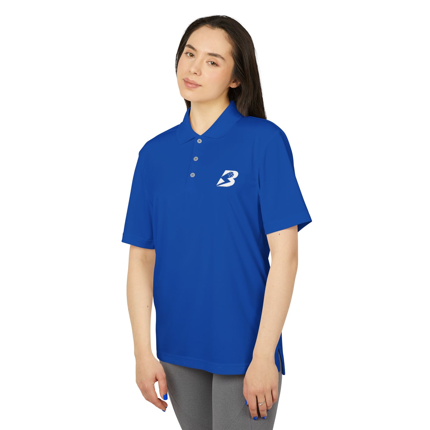 Performance Polo — Blue 'B' Logo Golf & Work Shirt